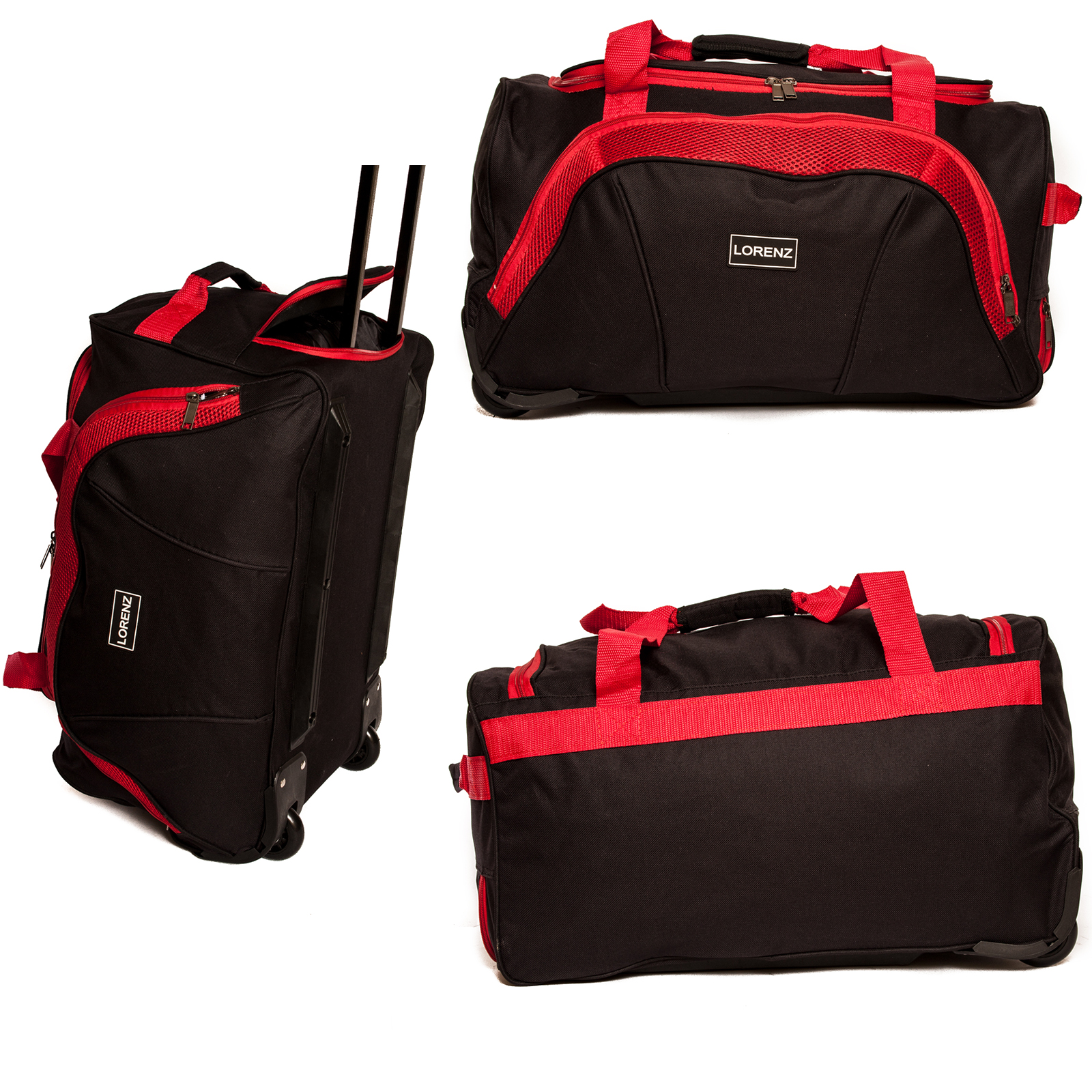 (image for) 2620 20" Trolley Bag with Front Pocket & Retracta Black /Red